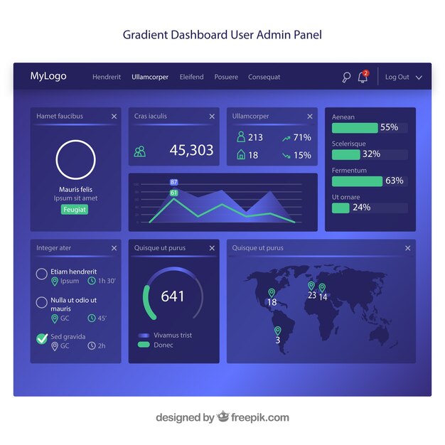 admin dashboard template with flat design