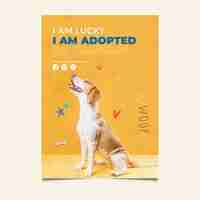 Бесплатное векторное изображение Принять шаблон плаката с домашним животным