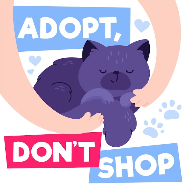 Free vector adopt a cat from shelter