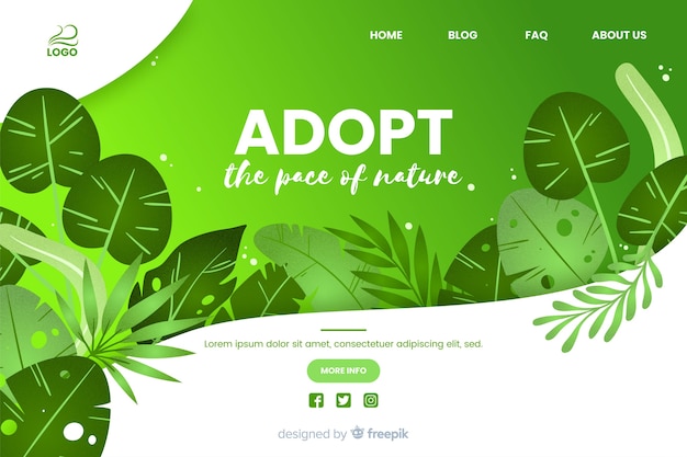 Free vector adopt the peace of nature web template