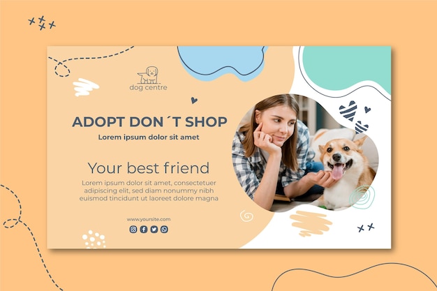 Free vector adopt a pet banner template