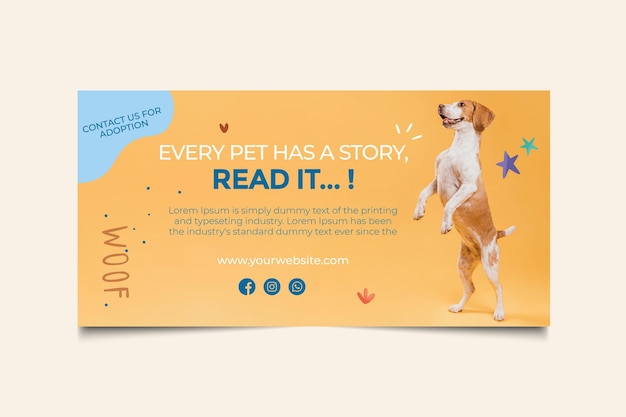 Free vector adopt a pet banner template