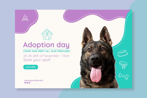 Free vector adopt a pet banner template