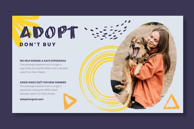 Adopt a pet banner template