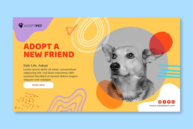 Free vector adopt a pet banner template