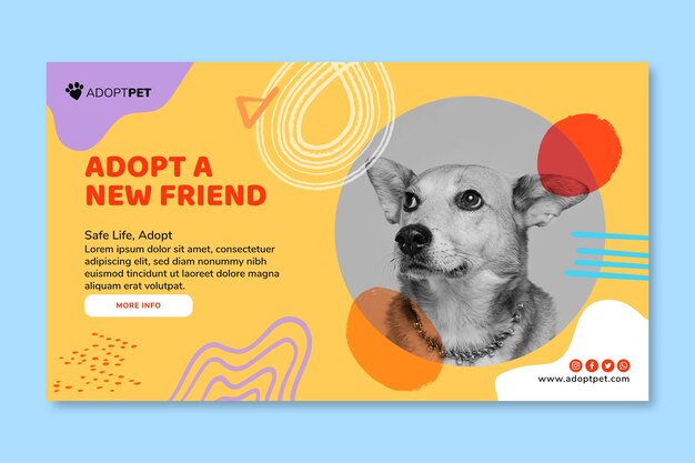 Adopt a pet banner template
