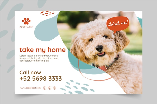 Free vector adopt a pet banner