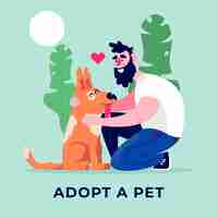 Free vector adopt a pet best friend and man