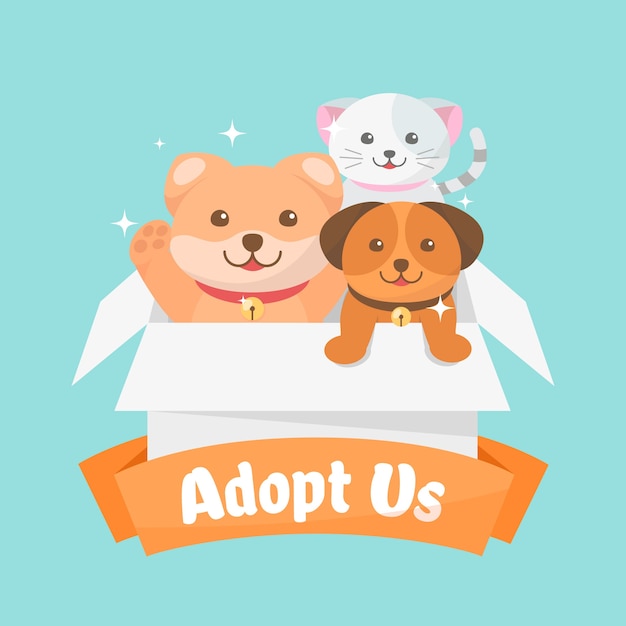 Adopt a pet concept illustrated