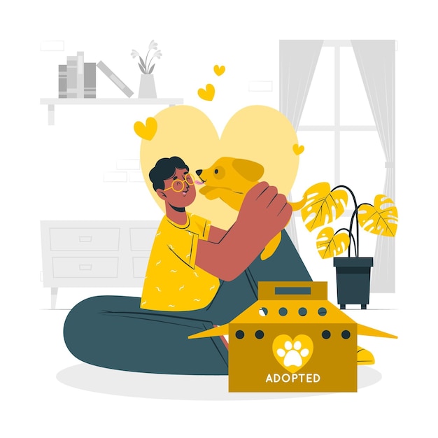 Free vector adopt a pet concept illustration