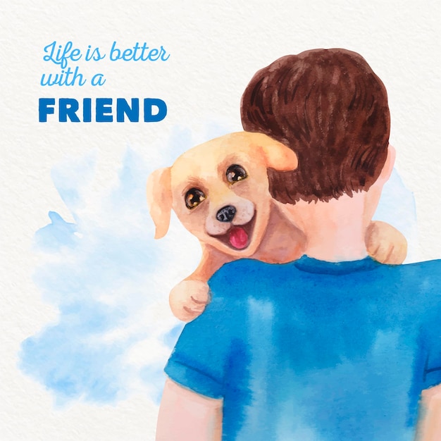 Adopt a pet concept watercolor