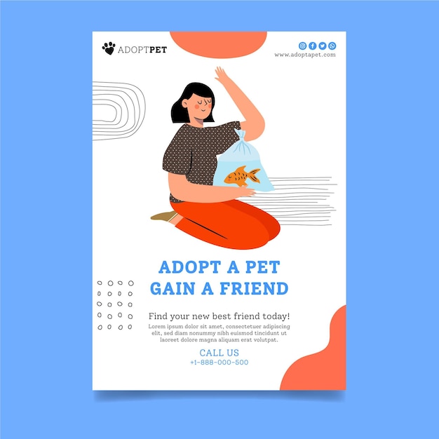 Free vector adopt a pet flyer template