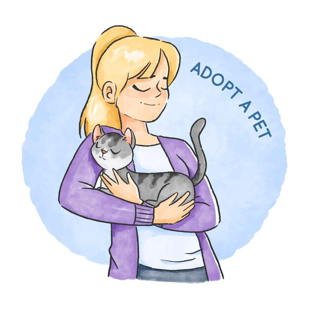 Adopt a pet hand drawn design