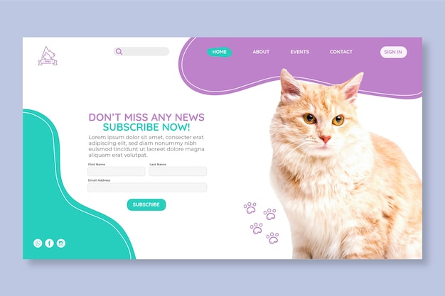 Adopt a pet landing page template