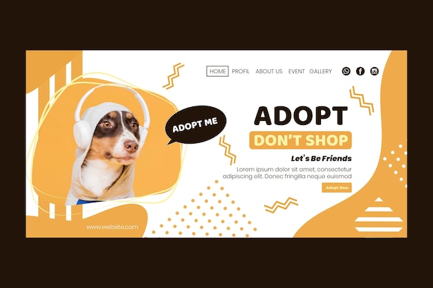 Adopt a pet landing page template