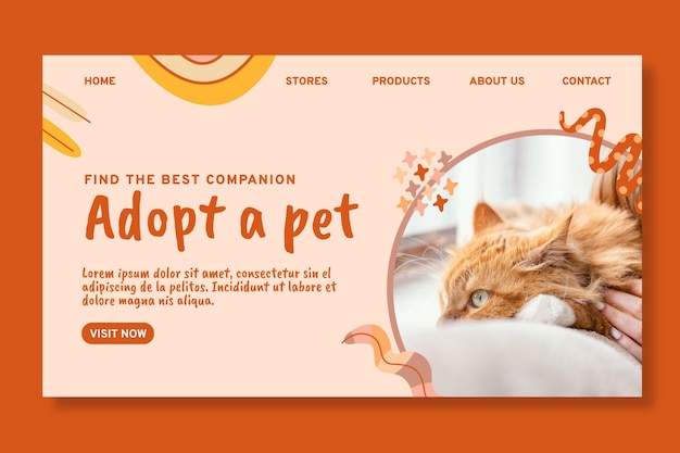 Adopt a pet landing page template