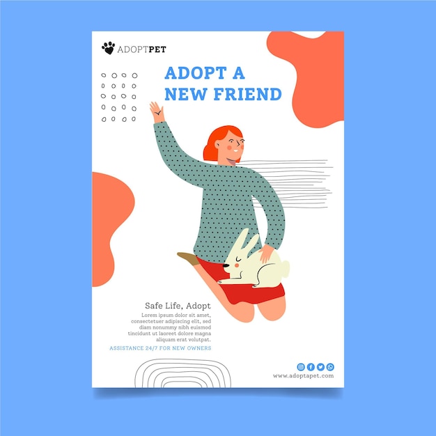 Adopt a pet poster template