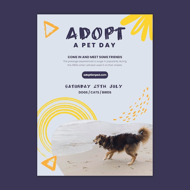 Adopt a pet poster template