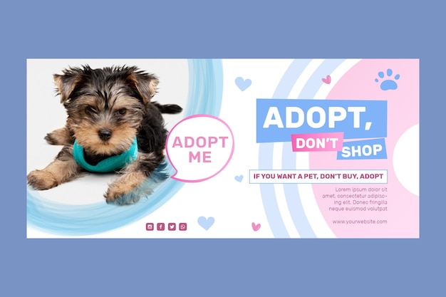 Adopt a pet do not shop banner template