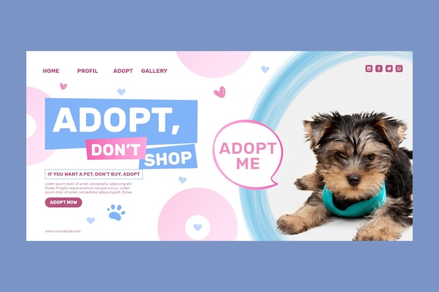 Adopt a pet do not shop landing page template