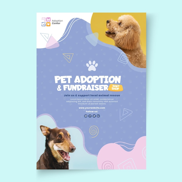 Adopt a pet vertical flyer template