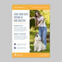 Free vector adopt a pet vertical flyer template