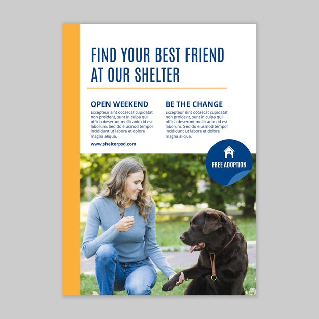 Adopt a pet vertical poster template