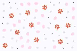 Free vector adorable animal feet print pattern background for kids