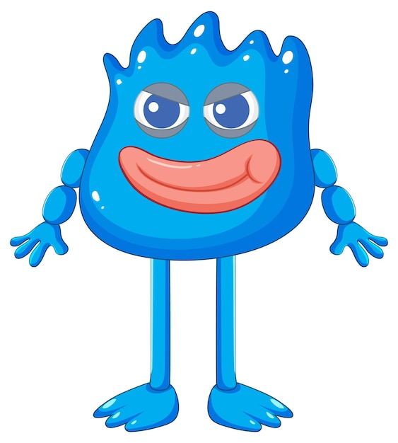 Free vector adorable blue alien monster cartoon character with long legs