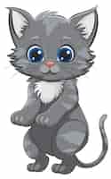 Vettore gratuito illustrazione dell'adorabile gattino dagli occhi blu