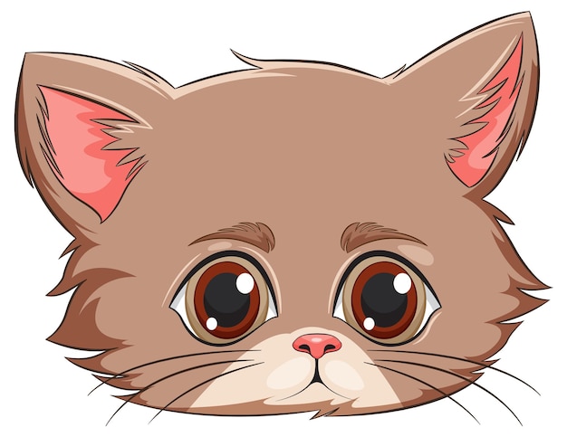 Free vector adorable brown kitten vector portrait