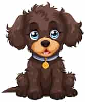 Free vector adorable brown puppy vector illustration