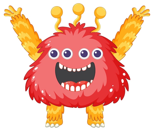 Free vector adorable cartoon alien monster character illustration