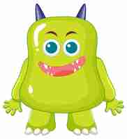 Free vector adorable cartoon alien monsters with horns