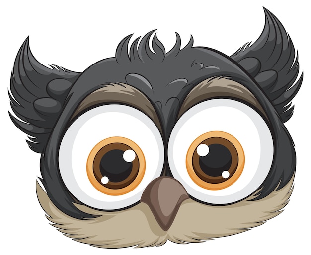 adorable cartoon owl face
