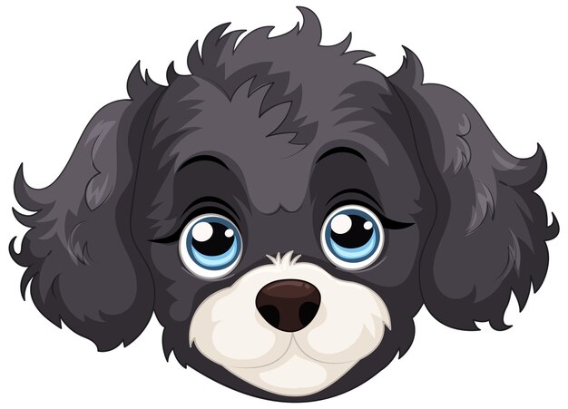 Vettore gratuito faccia di cucciolo di cartone animato adorabile