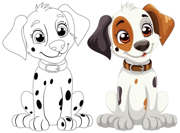 adorable cartoon puppy friends