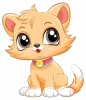 Бесплатное векторное изображение Очаровательный кот мультипликационный персонаж