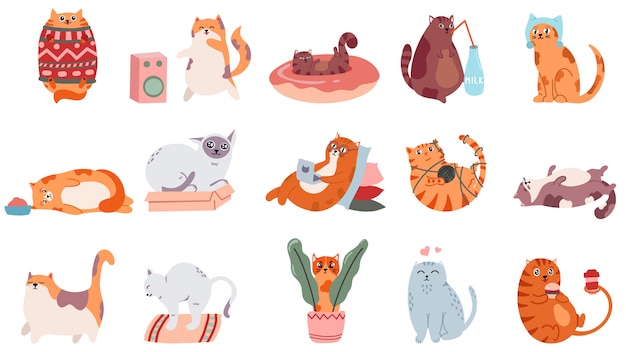 Premium Vector Adorable Cute Cat Kitten Doodle Illustration Sticker Ii Asset Set Best For Messenger Chat App Print Premium Vector Adorable Cute Cat Kitten Doodle Illustration Sticker Ii Asset Set Best For Messenger Chat App Print