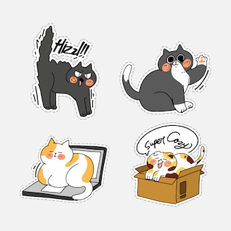 Premium Vector Adorable Cute Cat Kitten Doodle Illustration Sticker Ii Asset Set Best For Messenger Chat App Print Premium Vector Adorable Cute Cat Kitten Doodle Illustration Sticker Ii Asset Set Best For Messenger Chat App Print