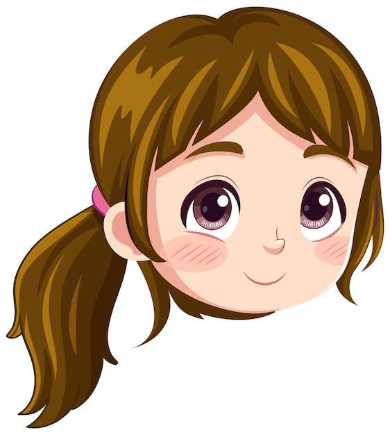 Adorable Girl Face on White Background