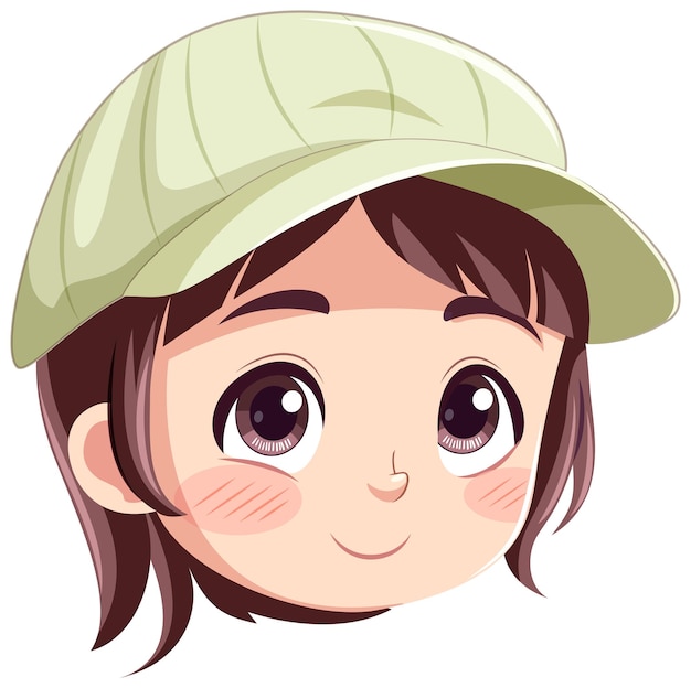 Free vector adorable girl wearing cap