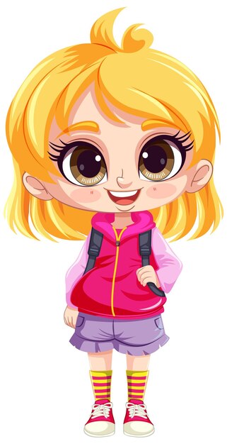 Adorable Girl with Big Eyes and Blonde Hair