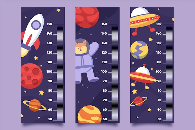 Free vector adorable height meter collection