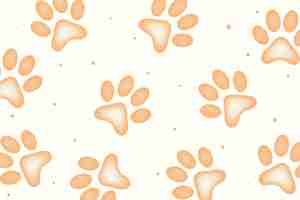 Free vector adorable mammal paw print pattern background design vector