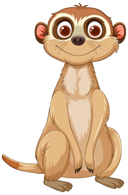 Vettore gratuito l'adorabile illustrazione dei cartoni animati di meerkat