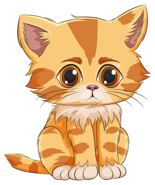 Adorable orange kitten illustration