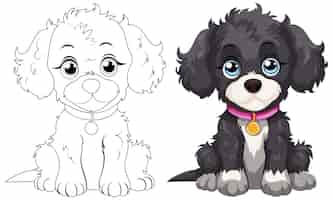 Free vector adorable puppies vector illustration