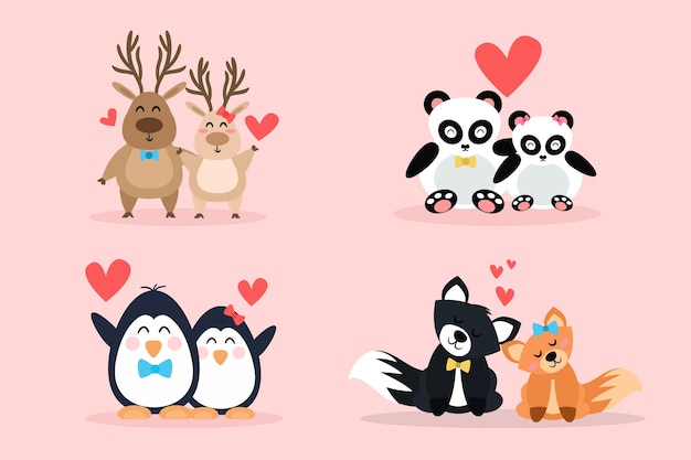 Adorabili coppie animali san valentino