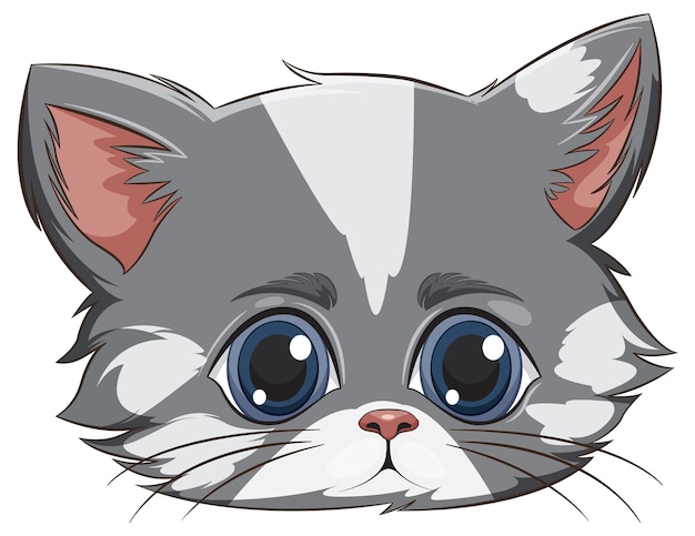 Free vector adorable wideeyed kitten illustration